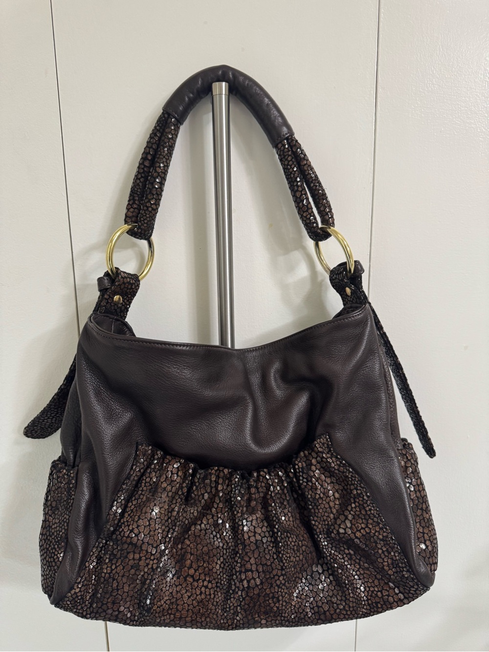 Dark Brown leather Shoulder Bag